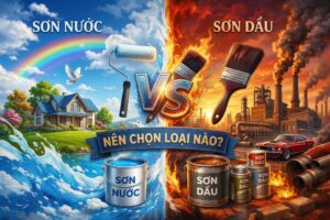 So sánh sơn nước với sơn dầu