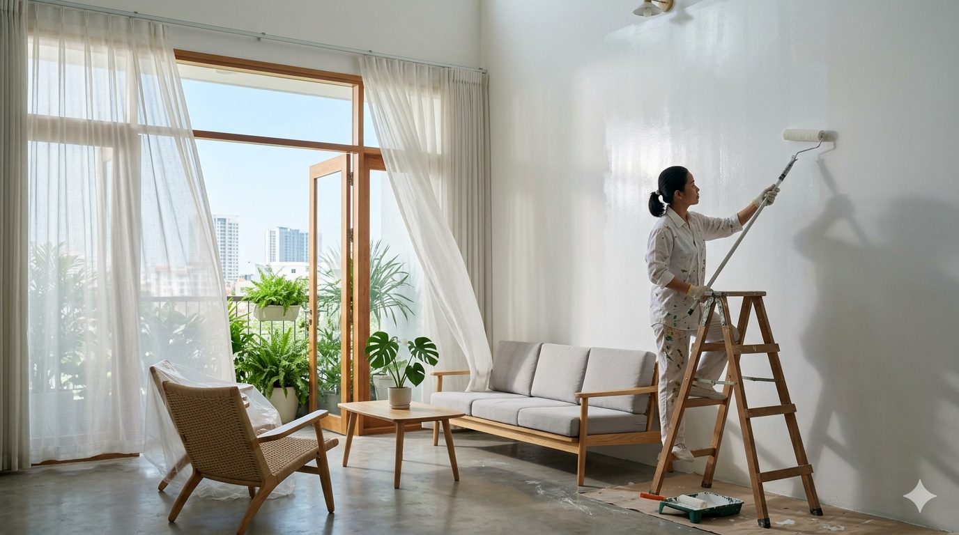 Sơn nhà bao lâu thì ở được?