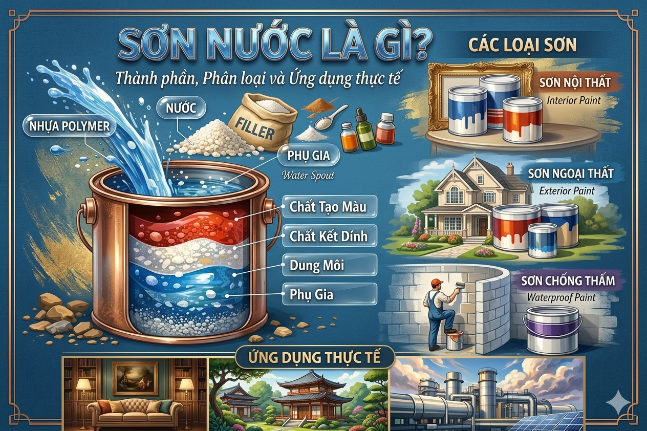 Sơn nước là gì? Thành phần sơn nước bao gồm những gì?