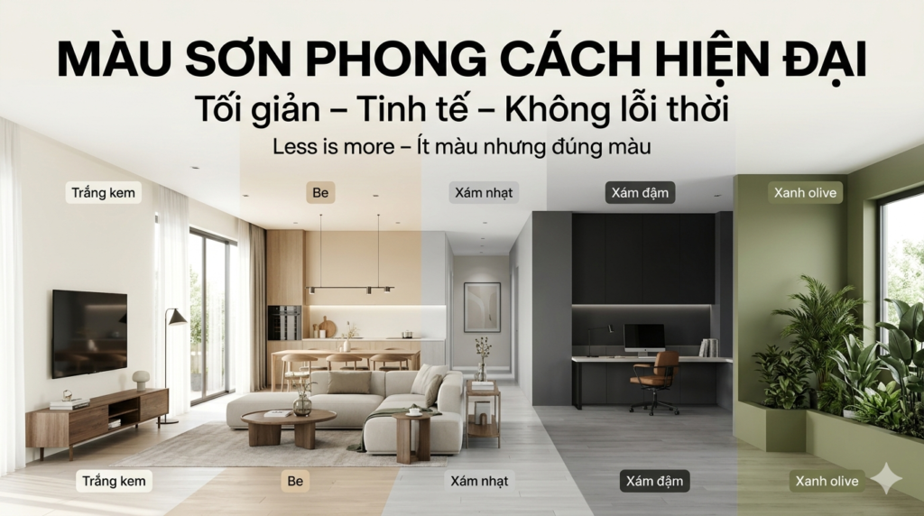 Chọn màu sơn phong cách hiện đại