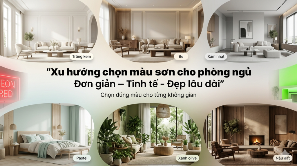 Màu sơn phù hợp với phòng ngủ