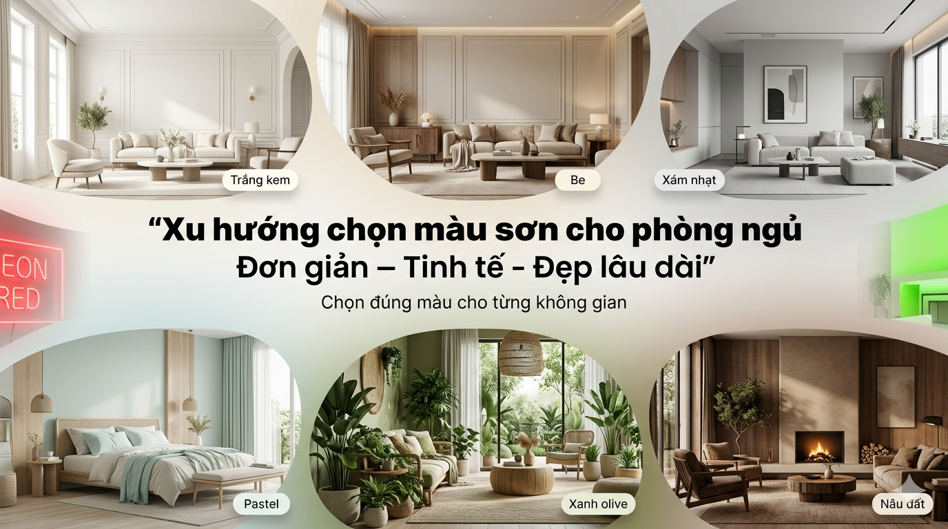 Màu sơn phù hợp với phòng ngủ