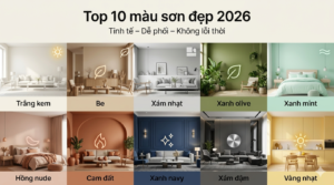 Top 10 màu sơn đẹp năm 2026
